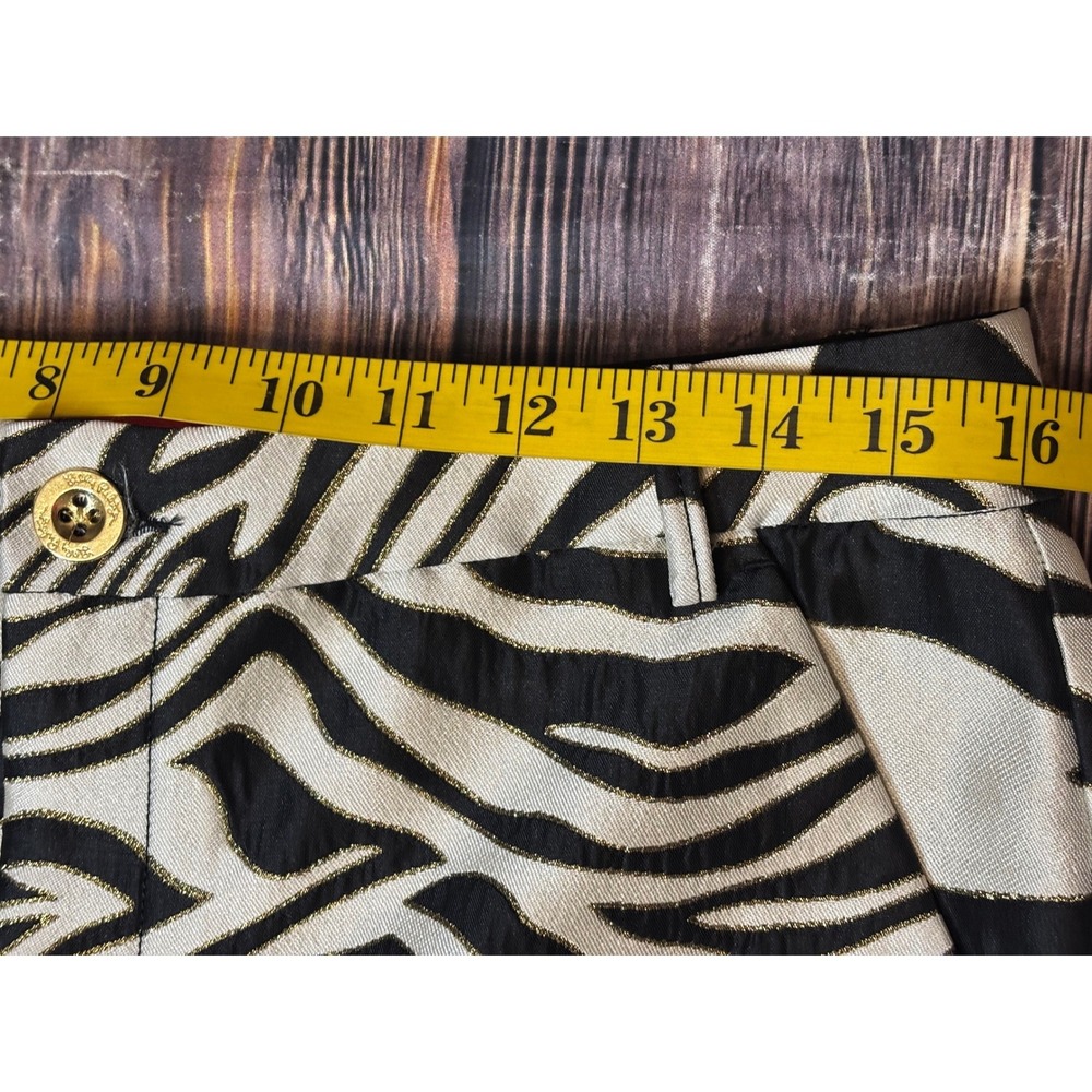 Lilly Pulitzer Zebra Print Jacquard Shorts Womens 8 Black White Metallic Gold - Picture 9 of 13